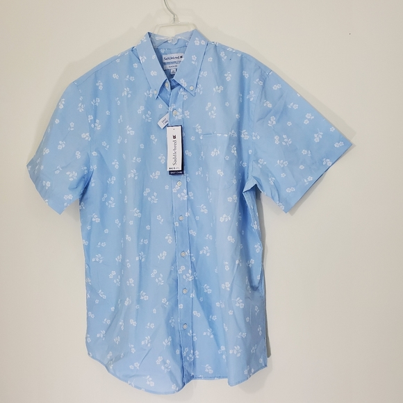 Saddlebred Classic Fit Big & Tall Easy Care Blue Floral Shirt, Size XLT - Picture 1 of 12
